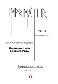 cover of the book Un dialógo con  Lorenzo Peña