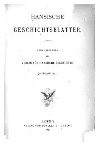 cover of the book Hansische Geschichtsblätter