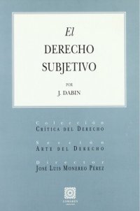 cover of the book El derecho subjetivo