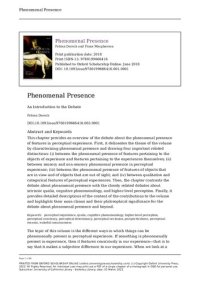 cover of the book Phenomenal Presence