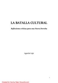 cover of the book La batalla cultural: Reflexiones críticas para una Nueva Derecha