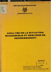 cover of the book Analyse de la situation économique et mesures de redressement. Document du Comité Central du M.R.N.D. et du Gouvernement réunis à Kigali du 06 au 12 Décembre 1989