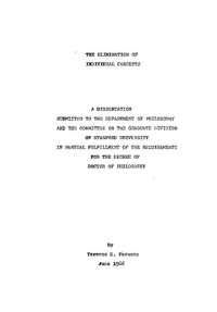 cover of the book The Elimination of Individual Concepts