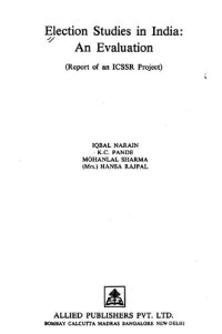 cover of the book Election studies in India : an evaluation (report of an ICSSR project)