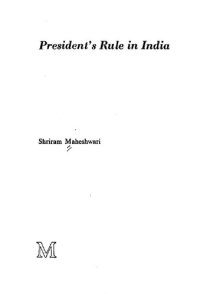 cover of the book President's rule in India