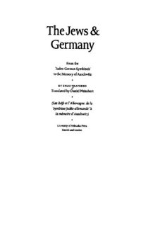 cover of the book The Jews & Germany : from the "Judeo-German symbiosis" to the memory of Auschwitz