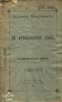 cover of the book Eerste beginsels van di Afrikaanse taal