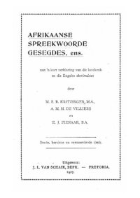 cover of the book Afrikaanse spreekwoorde, gesegdes, ens.