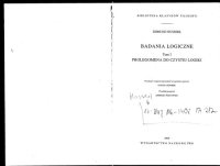 cover of the book Badania logiczne, T. 1 Prolegomena do czystej logiki