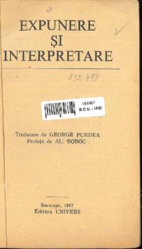 cover of the book Expunere și Interpretare