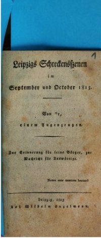 cover of the book Leipzigs Schreckensszenen im September und Oktober 1813