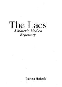 cover of the book The Lacs a Materia Medica & Repertory