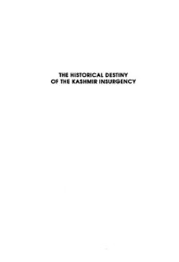 cover of the book The historical destiny of the Kashmir insurgency