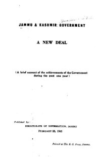 cover of the book A new deal; a brief account of the achievements of the Government during the past one year.