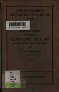 cover of the book Über das Gesetz, nach welchem die Einwirkung der Säuren auf den Rohrzucker stattfindet (1850)