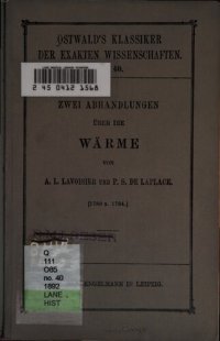 cover of the book Zwei Abhandlungen über die Wärme (Aus den Jahren 1780 und 1784)