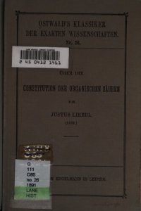 cover of the book Abhandlung über die Konstitution der organischen Säuren (1838)