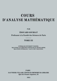 cover of the book Cours d'analyse mathématique