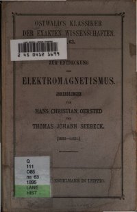 cover of the book Zur Entdeckung des Elektromagnetismus : Abhandlungen (1820-1821)