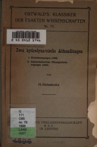 cover of the book Zwei hydrodynamische Abhandlungen (1858, 1868)