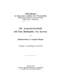 cover of the book Die Augustus-Inschrift auf dem Marktplatz von Kyrene