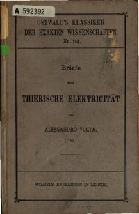 cover of the book Briefe über tierische Elektrizität (1792)