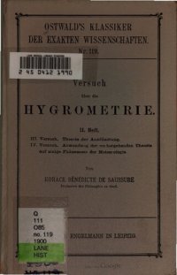 cover of the book Versuch über die Hygrometrie (1783)