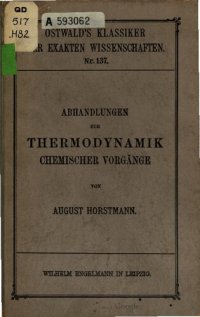 cover of the book Abhandlungen zur Thermodynamik chemischer Vorgänge