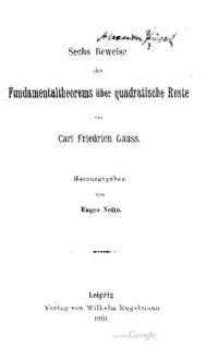 cover of the book Sechs Beweise des Fundamentaltheorems über quadratische Reste