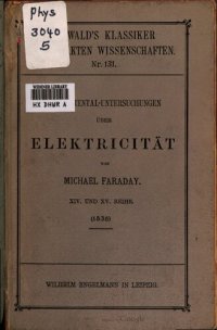 cover of the book Experimental-Untersuchungen über Elektrizität (1838)