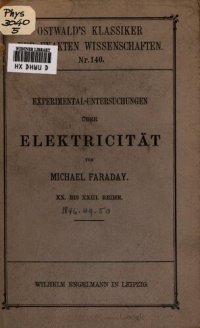 cover of the book Experimental-Untersuchungen über Elektrizität (1846, 1849, 1850)