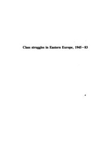 cover of the book Class struggles in Eastern Europe, 1945-83