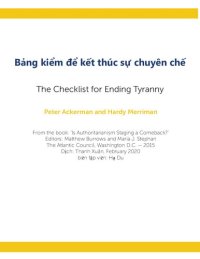 cover of the book Bảng kiểm để kết thúc sự chuyên chế