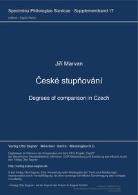 cover of the book České stupňování — Degrees of comparison in Czech