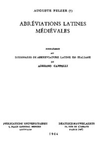 cover of the book Abréviations latines médiévales