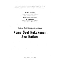 cover of the book Modern Özel Hukuka Giriş Olarak Roma Özel Hukukunun Ana Hatları