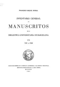 cover of the book Inventario general de manuscritos de la Biblioteca Universitaria de Barcelona, III 1001 a 1500