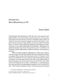 cover of the book Blumenberg at 101