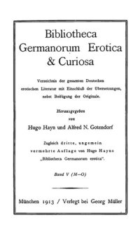 cover of the book Bibliotheca Germanorum, Erotica & Curiosa 5 : M-O