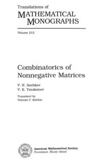 cover of the book Combinatorics of Nonnegative Matrices