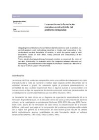 cover of the book La emoción en la formulación narrativa constructivista del problema terapéutico