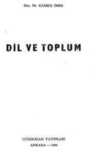 cover of the book Dil ve Toplum