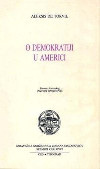 cover of the book O demokratiji u Americi (1990)