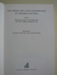 cover of the book The Greek and Latin inscriptions of Ankara (Ancyra), Vol. 1. From Augustus to the end of the third century AD