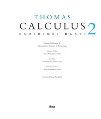 cover of the book Thomas Calculus 2 (Matematik Kitabı)