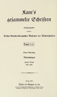 cover of the book Vorlesungen / Vorlesungen über Anthropologie : Erste Hälfte