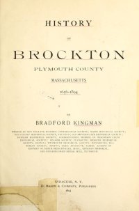 cover of the book History of Brockton, Plymouth County, Massachusetts, 1656-1894