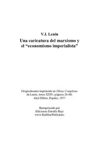 cover of the book Una caricatura del marxismo y el "economismo imperialista"