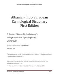 cover of the book Albanian-Indo-European Etymological Dictionary