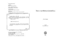 cover of the book Kant e o problema da metafísica